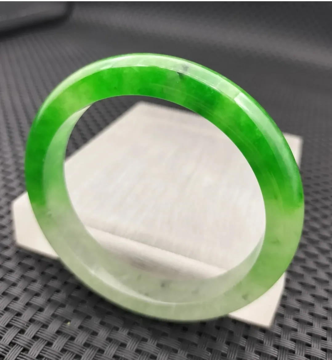 10% OF- 57/58/59mm Certified Natural 3 Color Jadeite Emerald A*Jade HandCarved Lucky Bracelet Bangle GX641