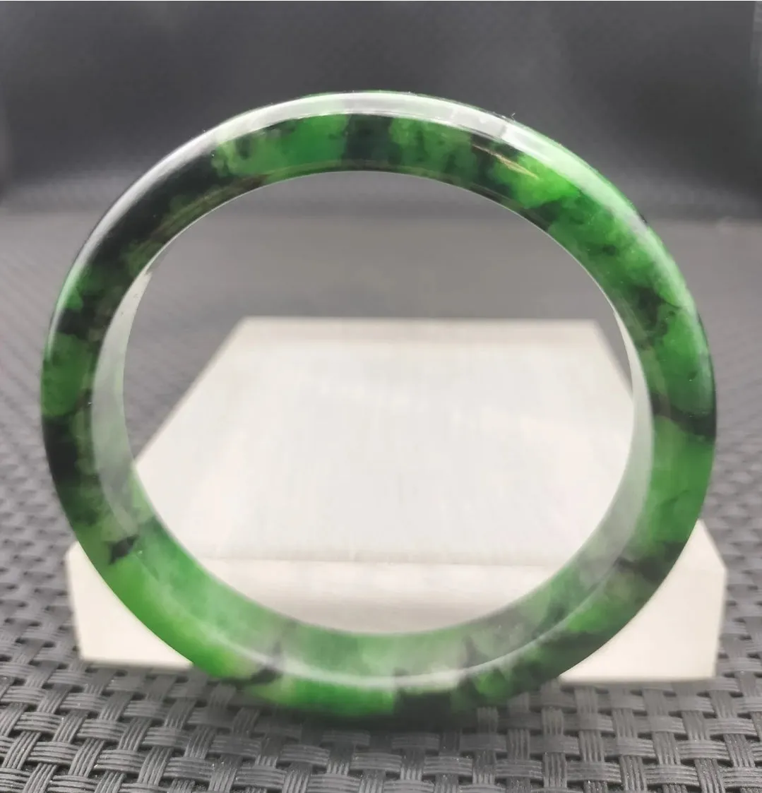10% OF- 57/58/59mm Certified Natural 3 Color Jadeite Emerald A*Jade HandCarved Lucky Bracelet Bangle GX641
