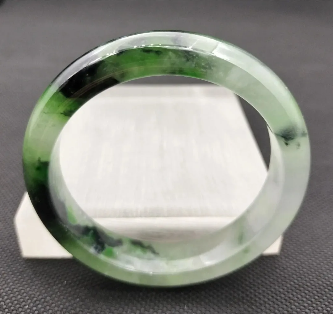 10% OF- 57/58/59mm Certified Natural 3 Color Jadeite Emerald A*Jade HandCarved Lucky Bracelet Bangle GX641