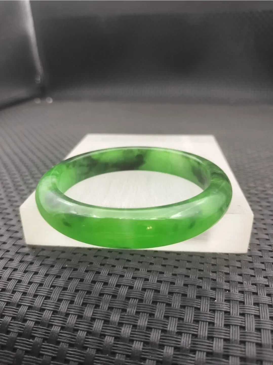 10% OF- 57/58/59mm Certified Natural 3 Color Jadeite Emerald A*Jade HandCarved Lucky Bracelet Bangle GX641