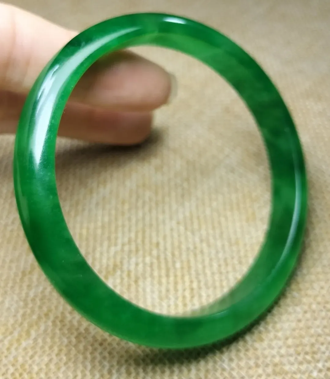 10% OF- 57/58/59mm Certified Natural 3 Color Jadeite Emerald A*Jade HandCarved Lucky Bracelet Bangle GX641