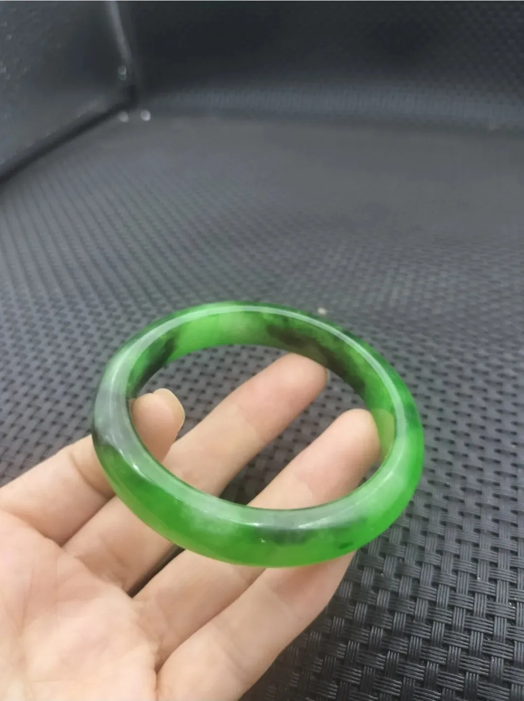 10% OF- 57/58/59mm Certified Natural 3 Color Jadeite Emerald A*Jade HandCarved Lucky Bracelet Bangle GX641