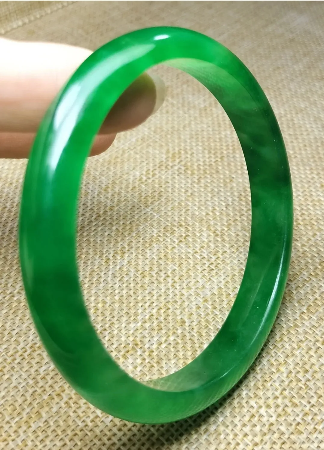 10% OF- 57/58/59mm Certified Natural 3 Color Jadeite Emerald A*Jade HandCarved Lucky Bracelet Bangle GX641