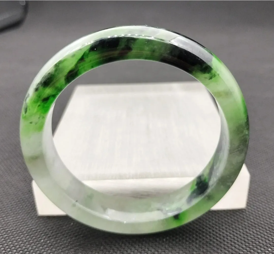 10% OF- 57/58/59mm Certified Natural 3 Color Jadeite Emerald A*Jade HandCarved Lucky Bracelet Bangle GX641