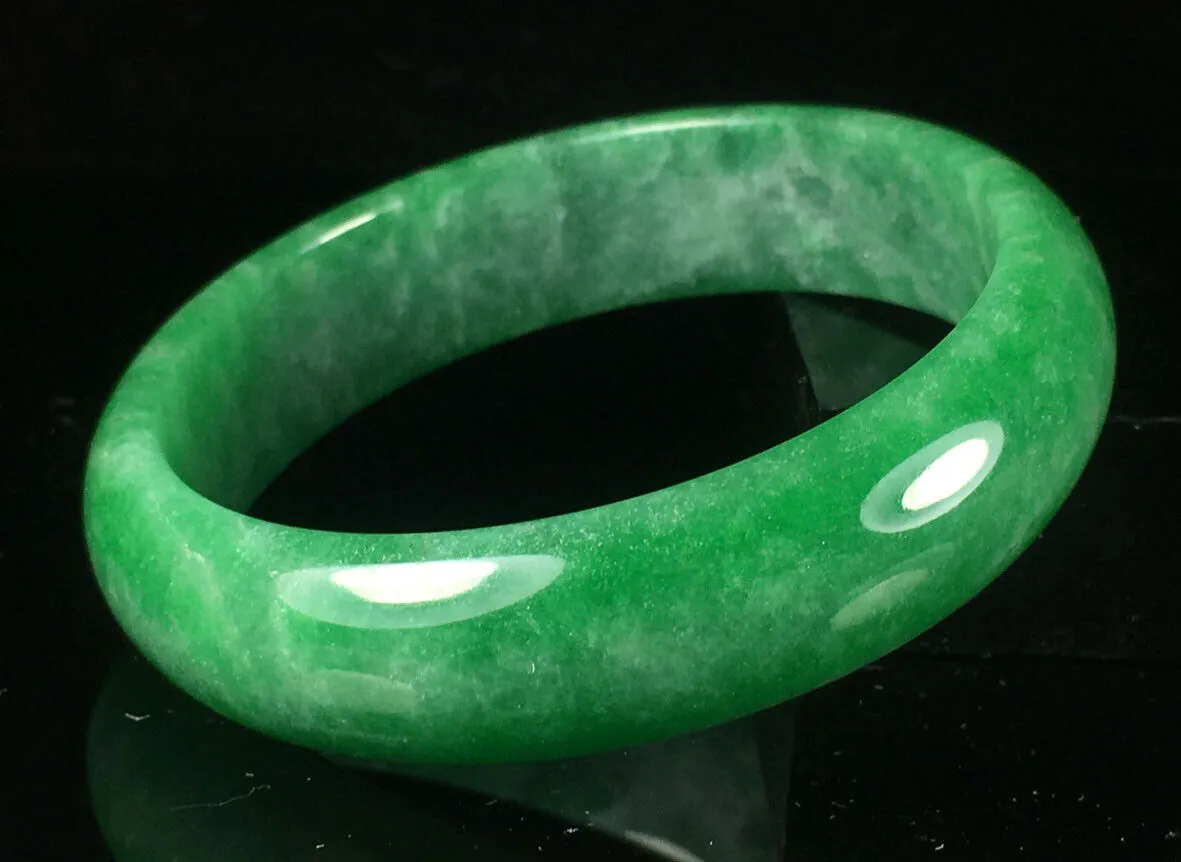 10% OFF- 57/58/59mm Certified Jadeite Emerald A Jade HandCarved Lucky Bracelet Bangle GX874