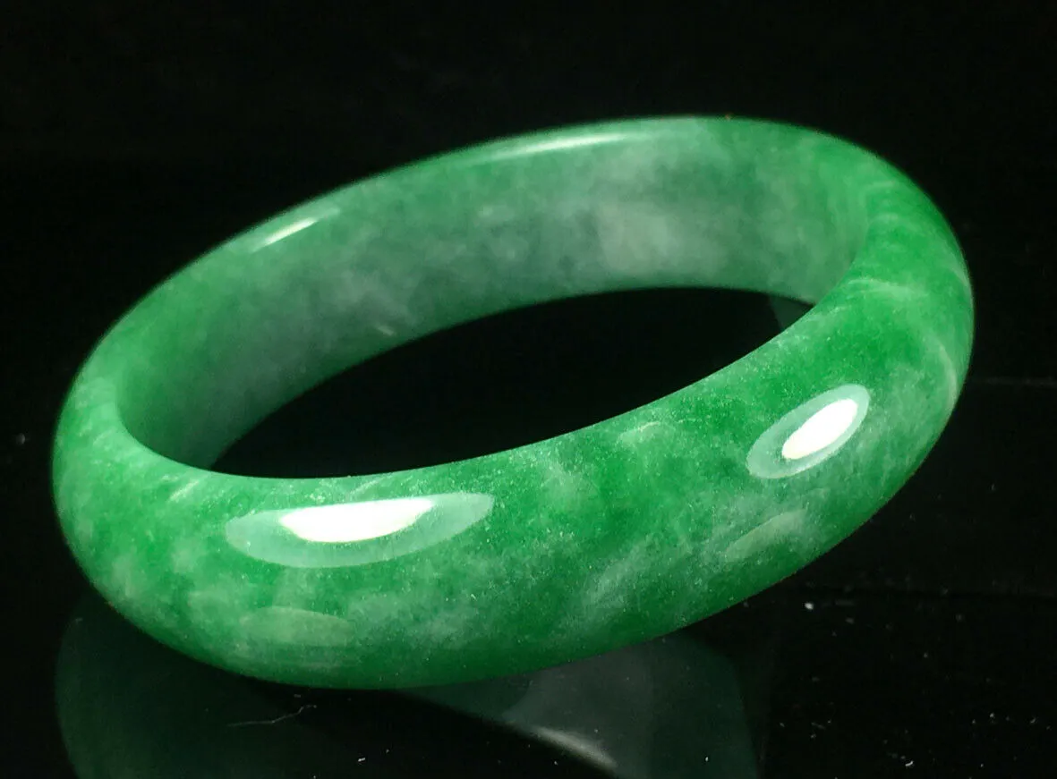 10% OFF- 57/58/59mm Certified Jadeite Emerald A Jade HandCarved Lucky Bracelet Bangle GX874
