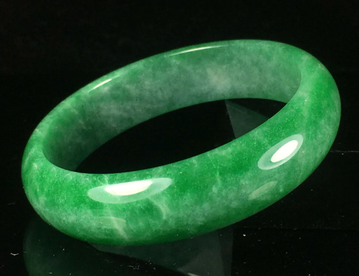 10% OFF- 57/58/59mm Certified Jadeite Emerald A Jade HandCarved Lucky Bracelet Bangle GX874