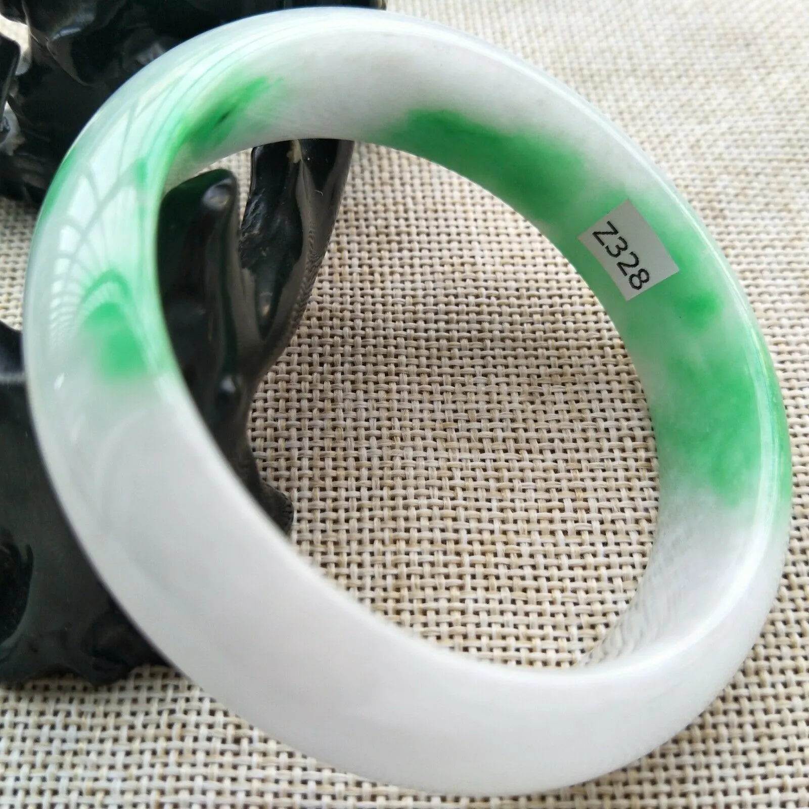 10% OFF- 57/58/59mm Certified Natural Jadeite Emerald A*Jade HandCarved Lucky Bracelet Bangle Z328