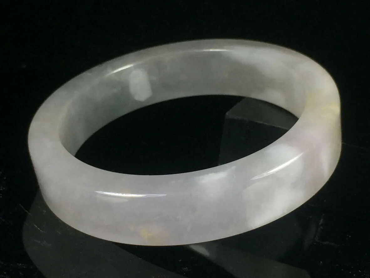 10% OFF- 57/58/59mm Certified Natural Lavender Jadeite Emerald A*Jade HandCarved Lucky Jade Bangle A033