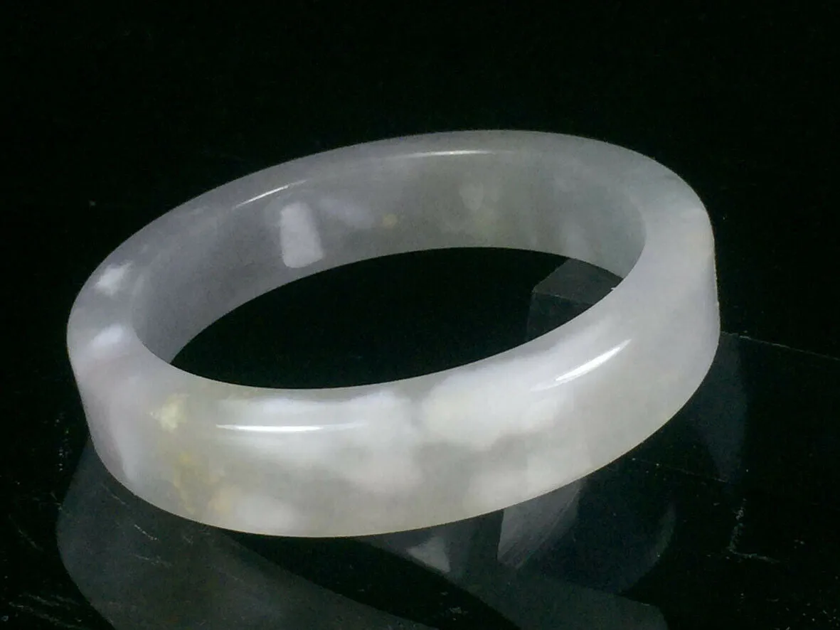 10% OFF- 57/58/59mm Certified Natural Lavender Jadeite Emerald A*Jade HandCarved Lucky Jade Bangle A033