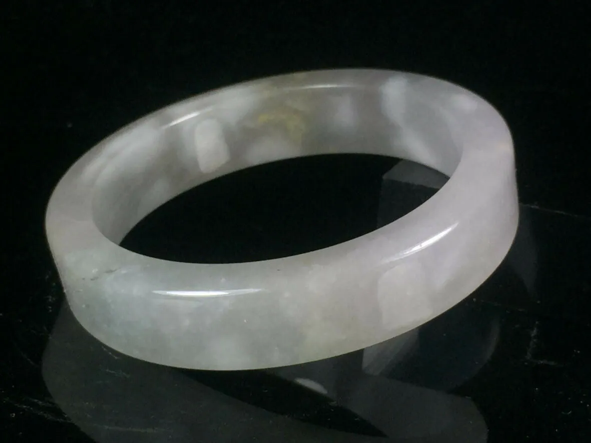 10% OFF- 57/58/59mm Certified Natural Lavender Jadeite Emerald A*Jade HandCarved Lucky Jade Bangle A033