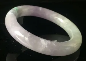 10% OFF- 58/59/60mm Certified Natural Lavender Jadeite Emerald A*Jade HandCarved Lucky Round Bracelet Bangle GX831