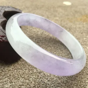 10% OFF- 58/59/60mm Certified Natural Lavender Purple Jadeite Emerald A*Jade HandCarved Bracelet Bangle GX579