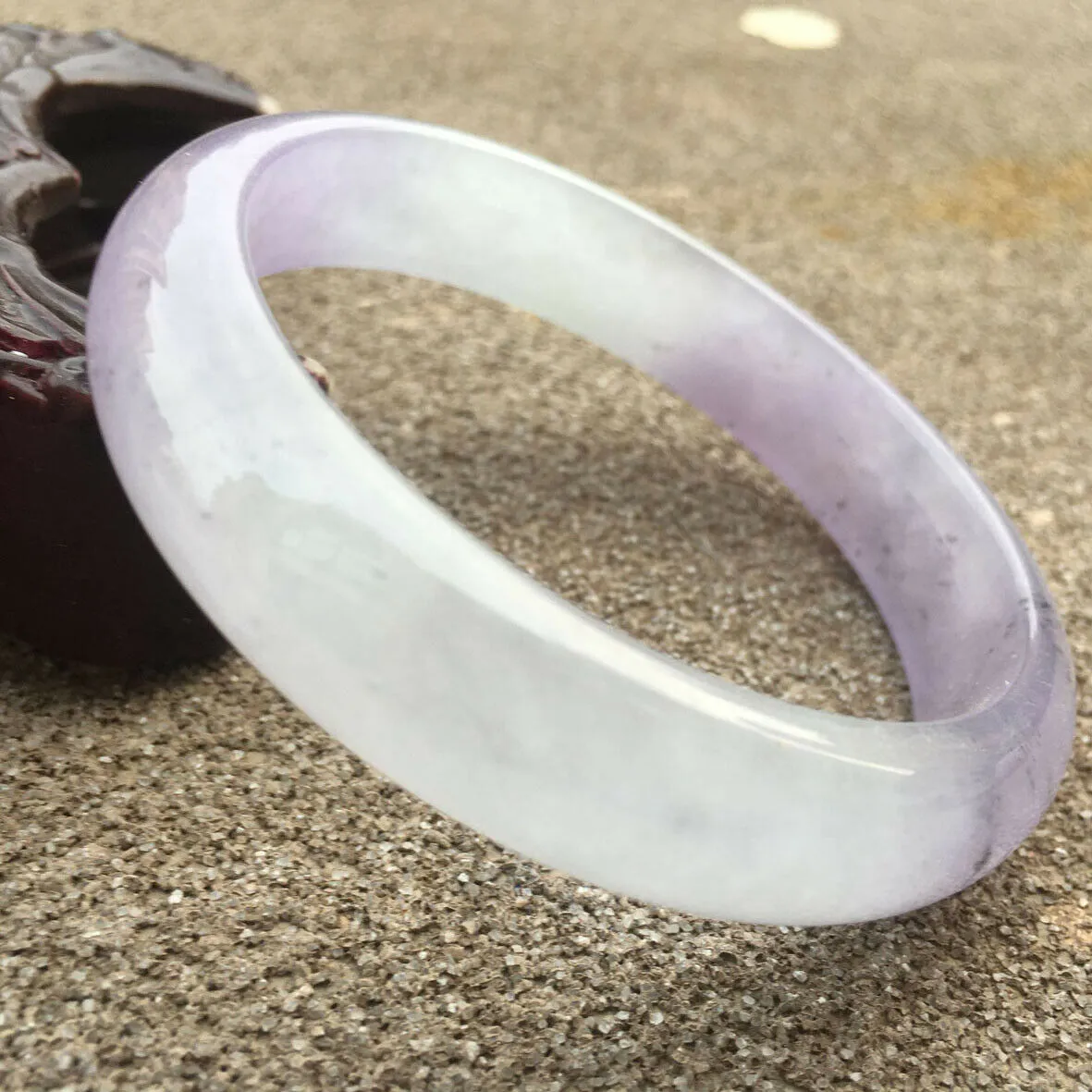 10% OFF- 58/59/60mm Certified Natural Lavender Purple Jadeite Emerald A*Jade HandCarved Bracelet Bangle GX579