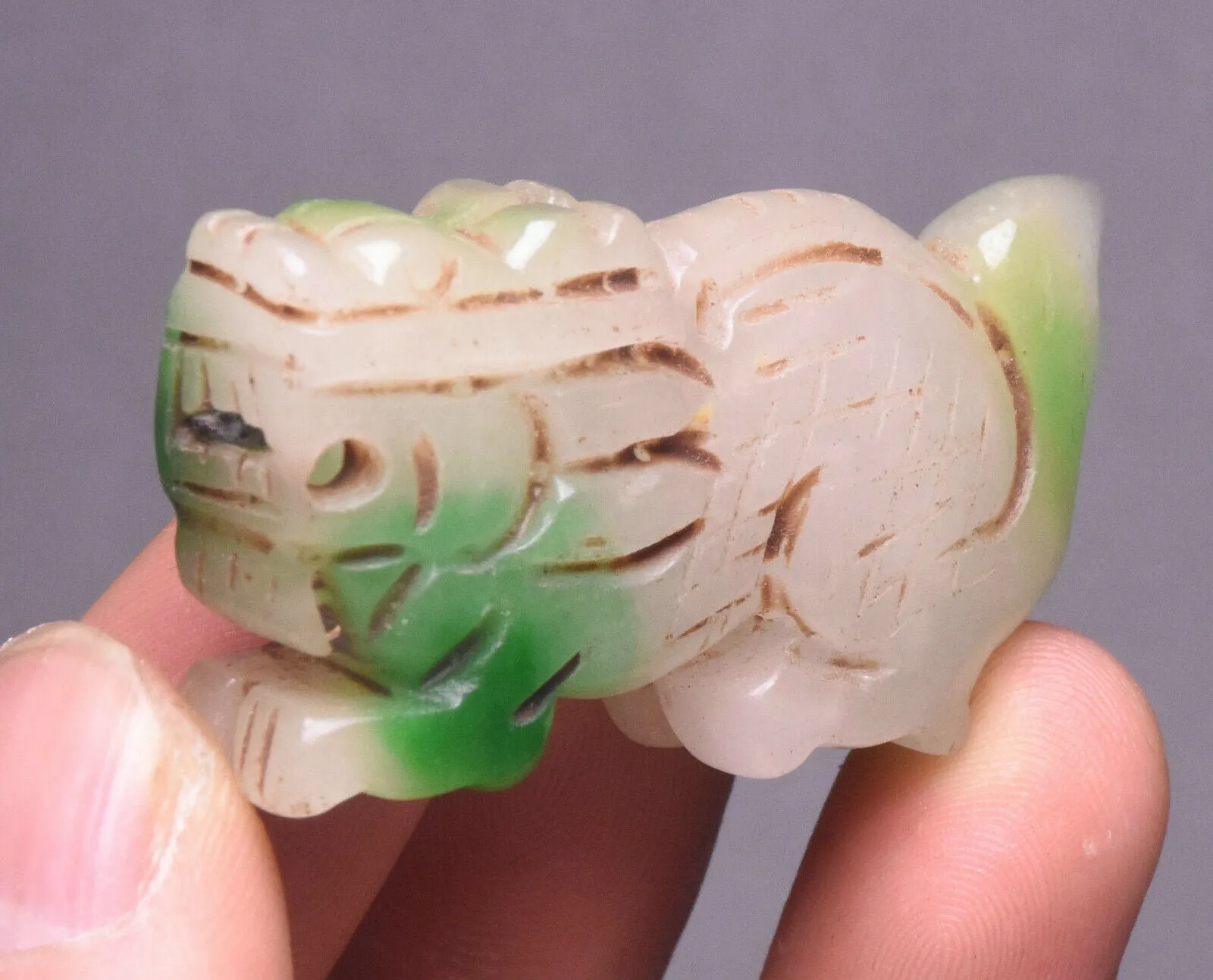 10% OFF- Certified Natural Jadeite Emerald A Jade HandCarved Lucky Jade Dragon Pixiu Beast Feng Shui Pendant A89