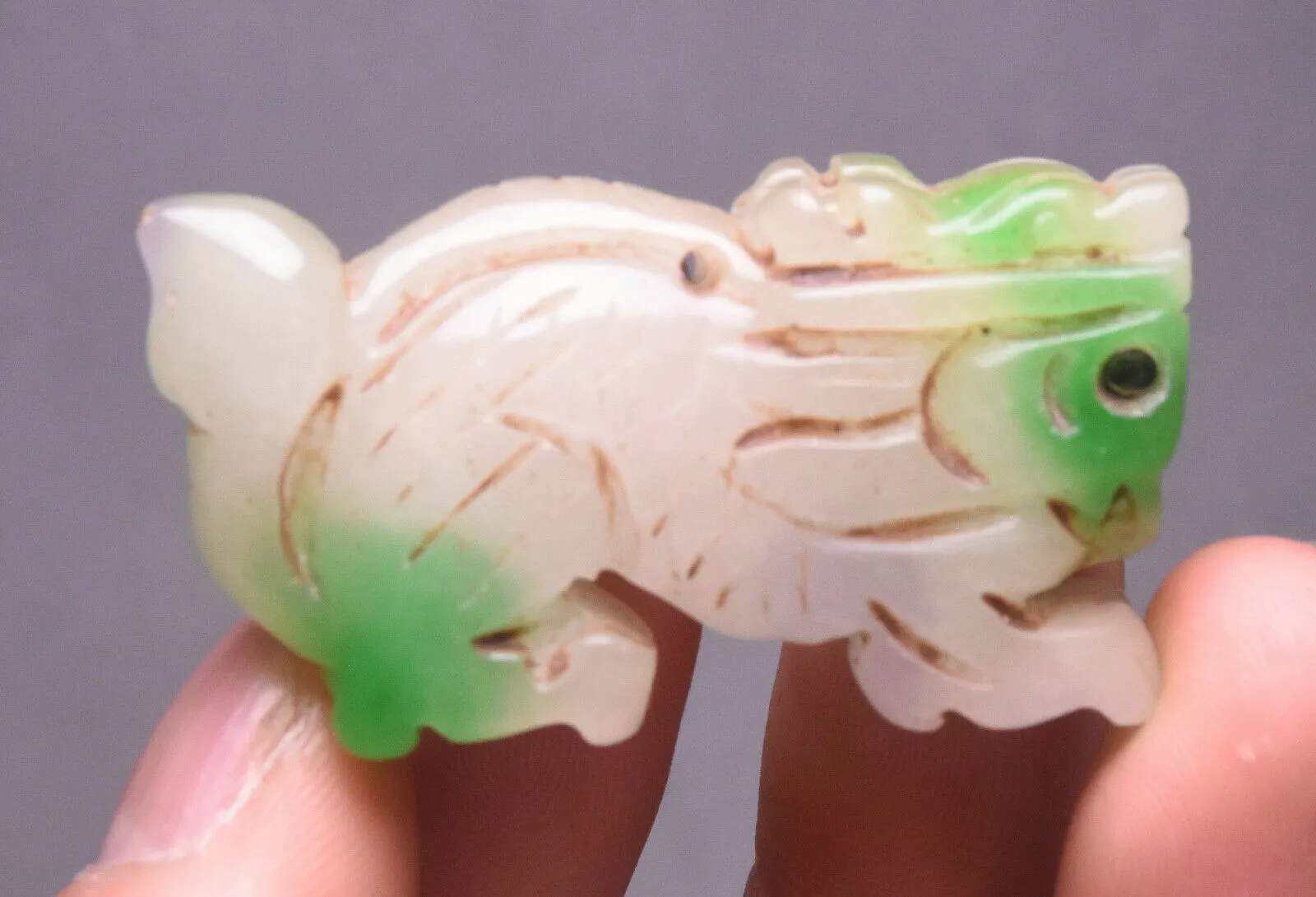 10% OFF- Certified Natural Jadeite Emerald A Jade HandCarved Lucky Jade Dragon Pixiu Beast Feng Shui Pendant A89