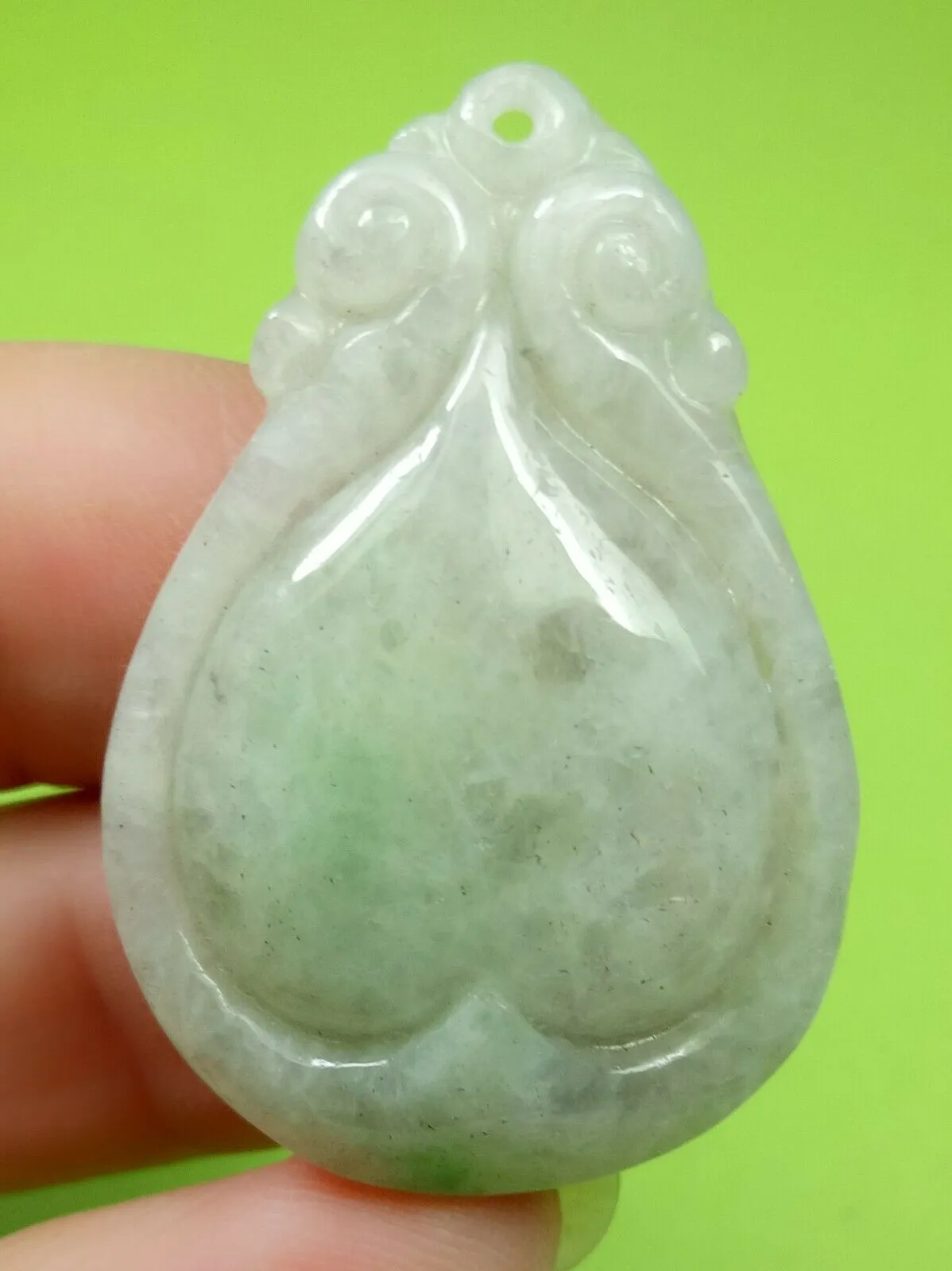 10% OFF- Certified Natural Jadeite Emerald Jade HandCarved Translucent Lucky Dragon Pendant《Grade A》A6023