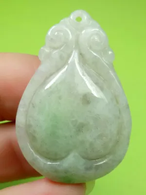 10% OFF- Certified Natural Jadeite Emerald Jade HandCarved Translucent Lucky Dragon Pendant《Grade A》A6023