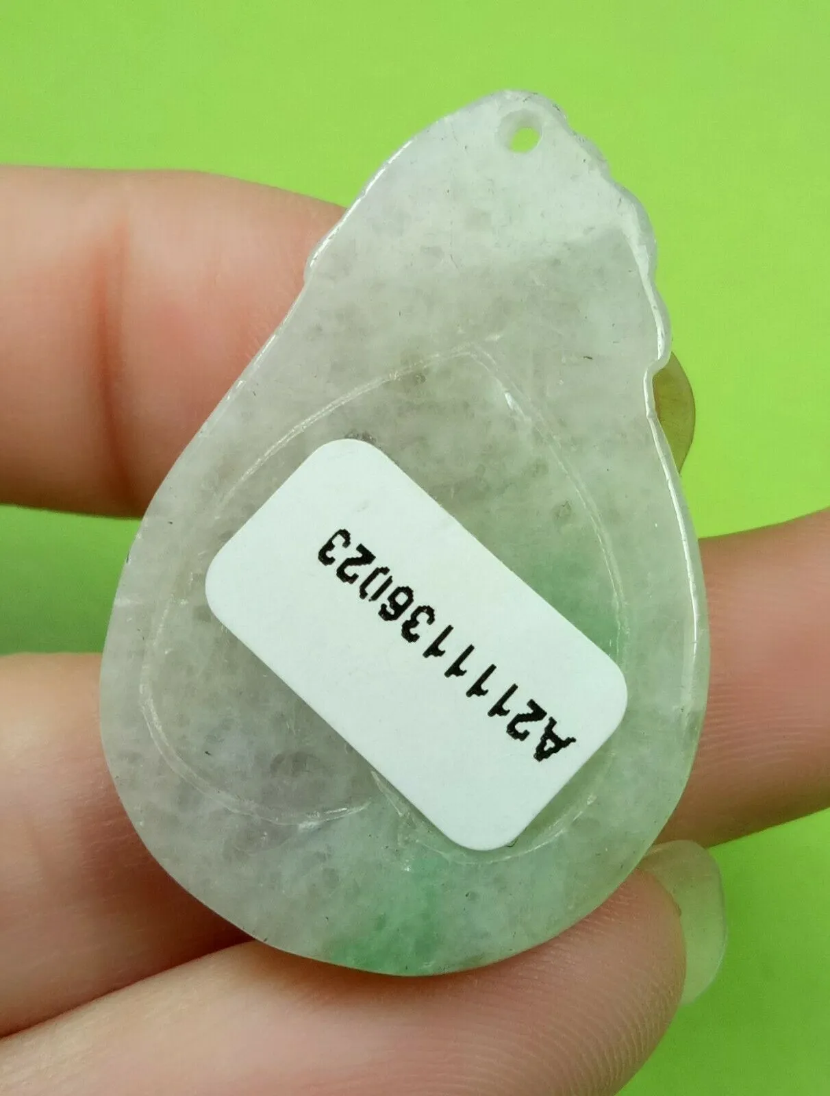 10% OFF- Certified Natural Jadeite Emerald Jade HandCarved Translucent Lucky Dragon Pendant《Grade A》A6023