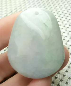 10% OFF- Certified Natural Lavender Jadeite Emerald A*Jade HandCarved Blessing Safe & Sound Jade Pendant A4638