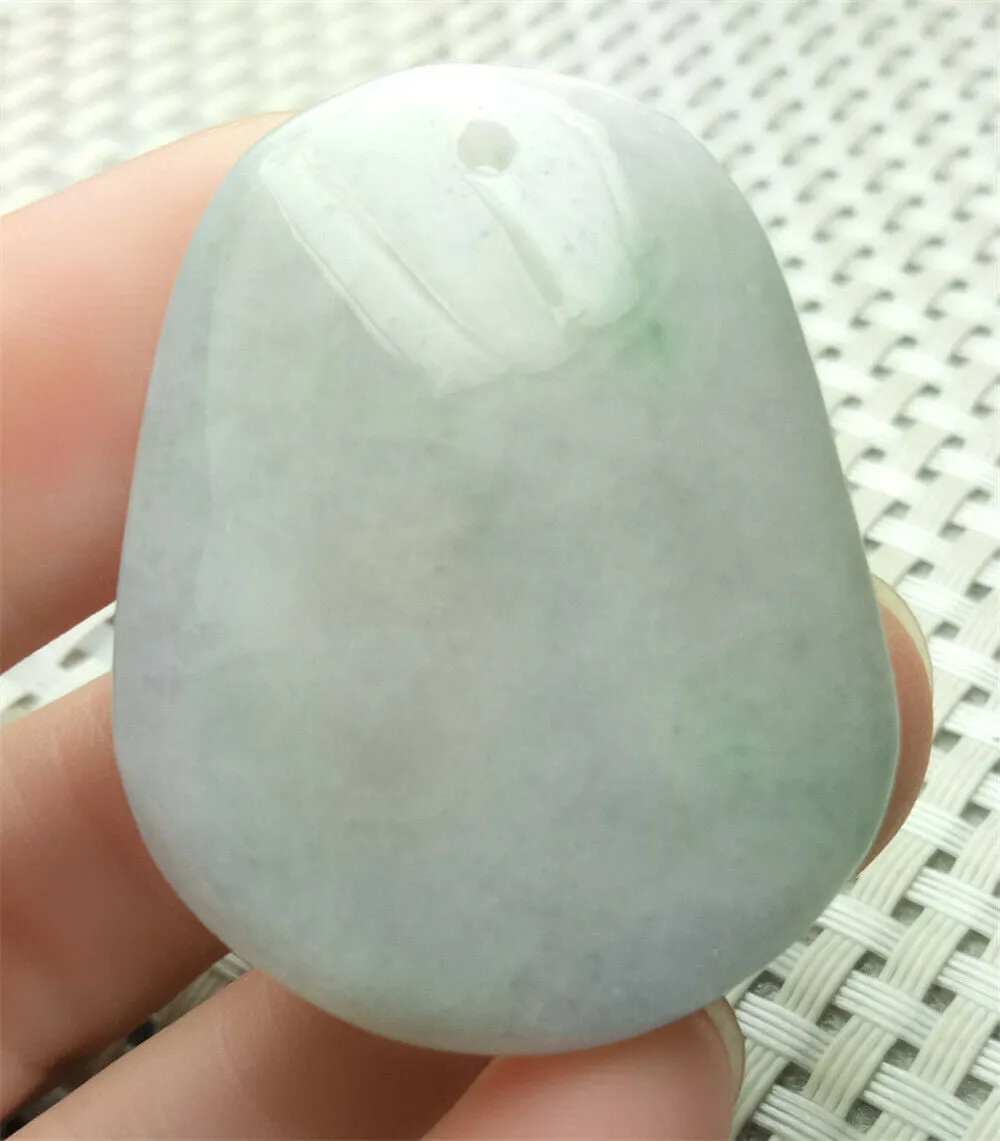 10% OFF- Certified Natural Lavender Jadeite Emerald A*Jade HandCarved Blessing Safe & Sound Jade Pendant A4638