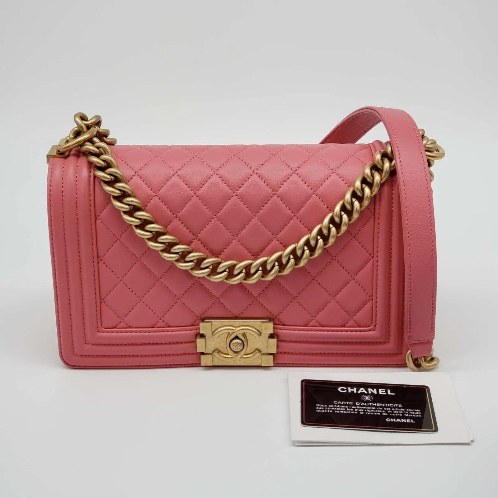100% Authentic CHANEL Boy Leather Shoulder Bag 2700-080524