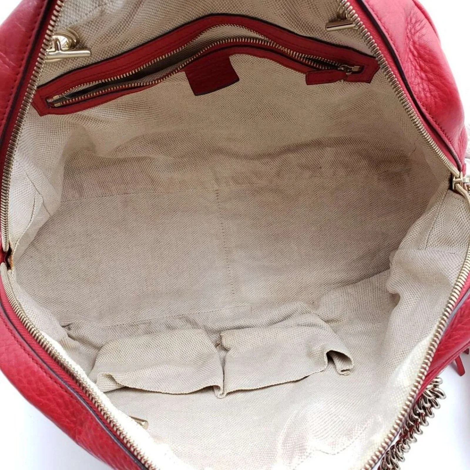 100% Authentic GUCCI Soho Red Leather Shoulder Bag