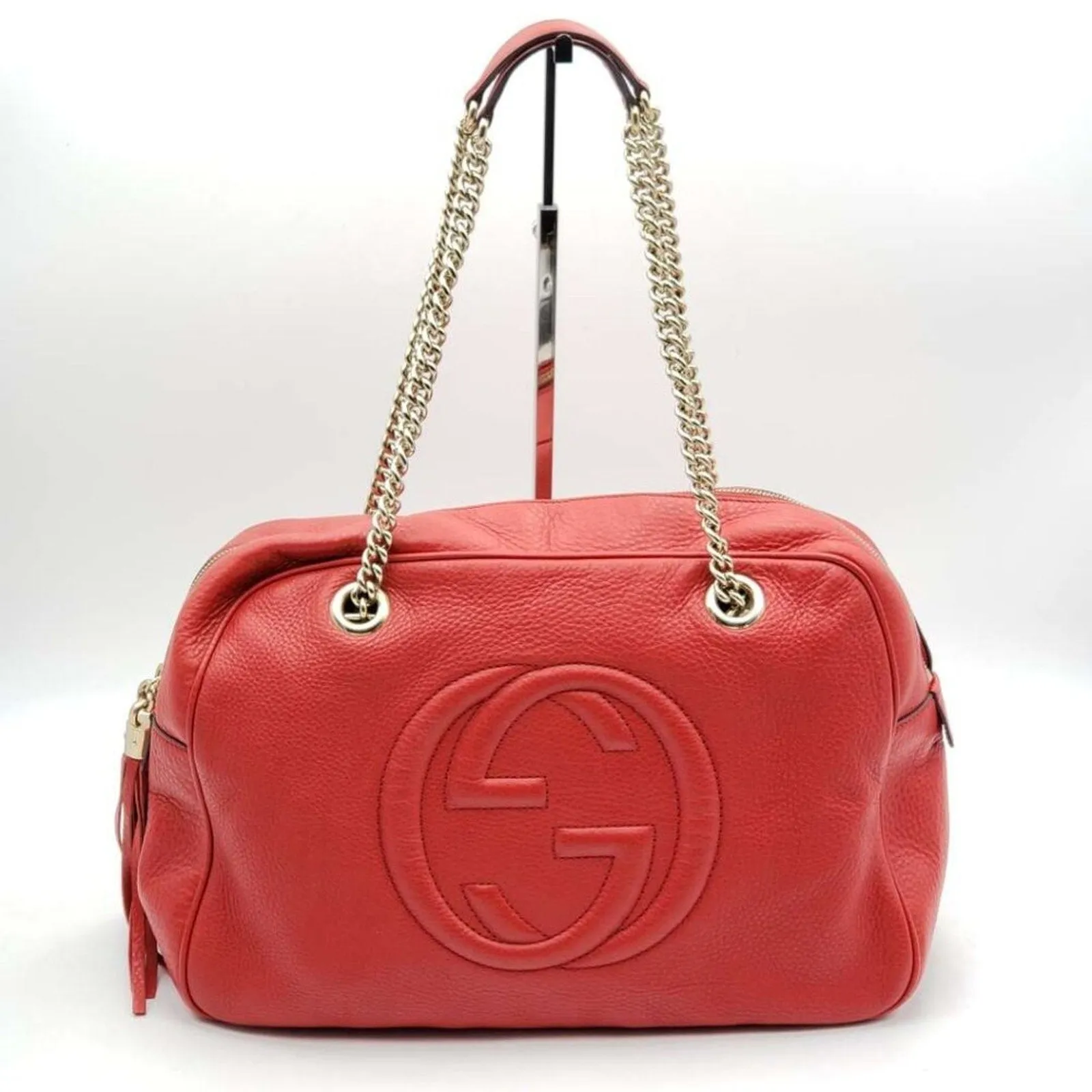 100% Authentic GUCCI Soho Red Leather Shoulder Bag