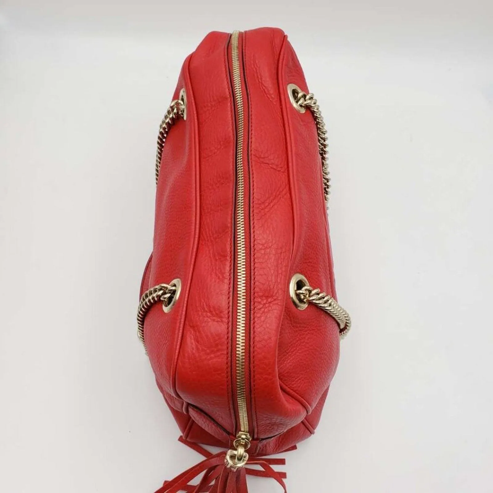 100% Authentic GUCCI Soho Red Leather Shoulder Bag