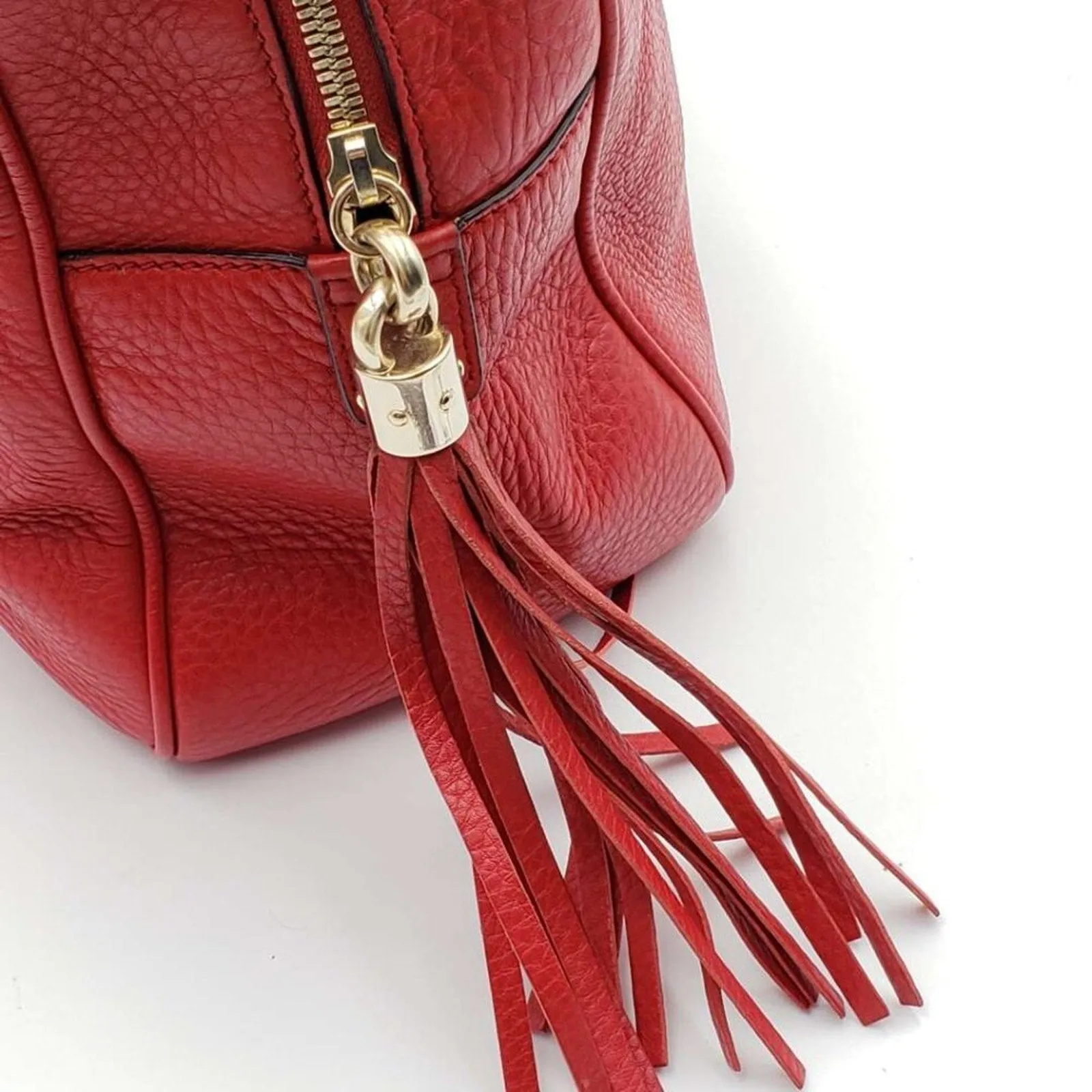 100% Authentic GUCCI Soho Red Leather Shoulder Bag