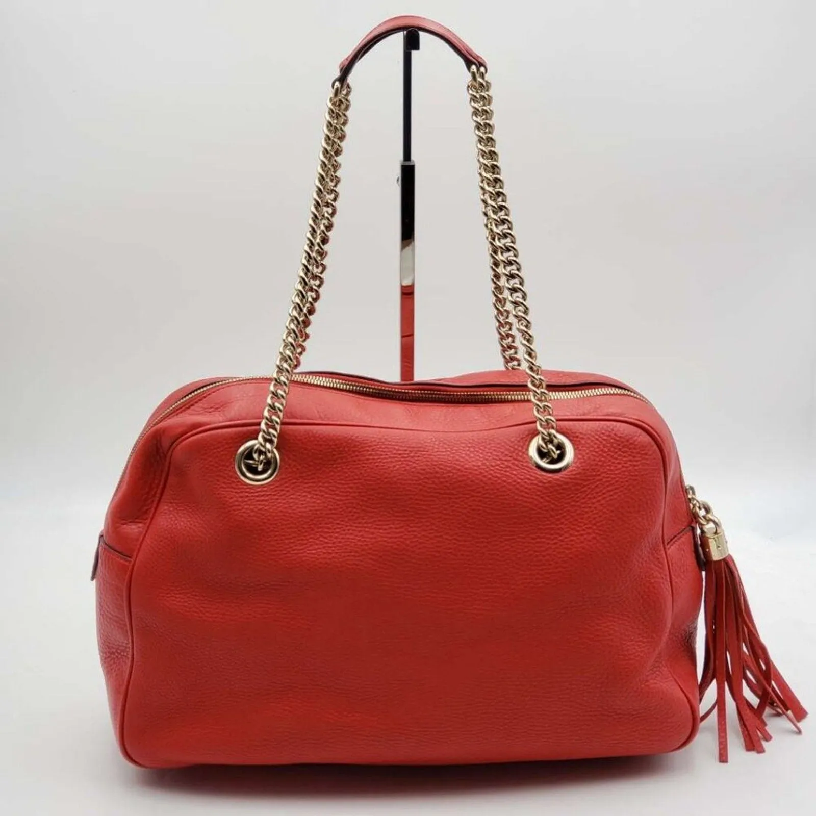 100% Authentic GUCCI Soho Red Leather Shoulder Bag