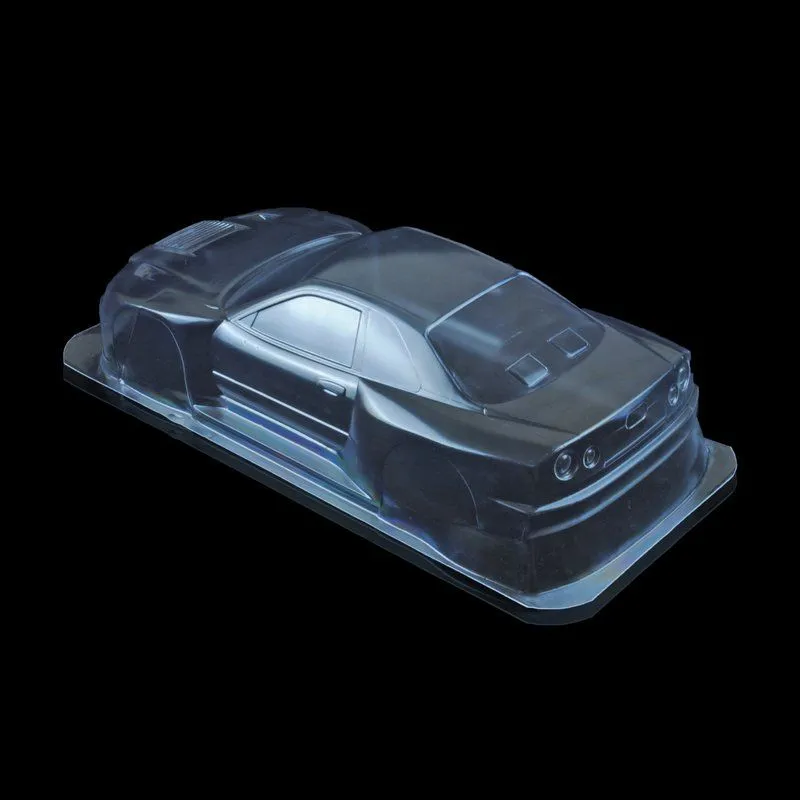 1/10 Lexan Clear RC Car Body Shell for Nissan GT-R R34 LOCTITE ZEXEL 190mm