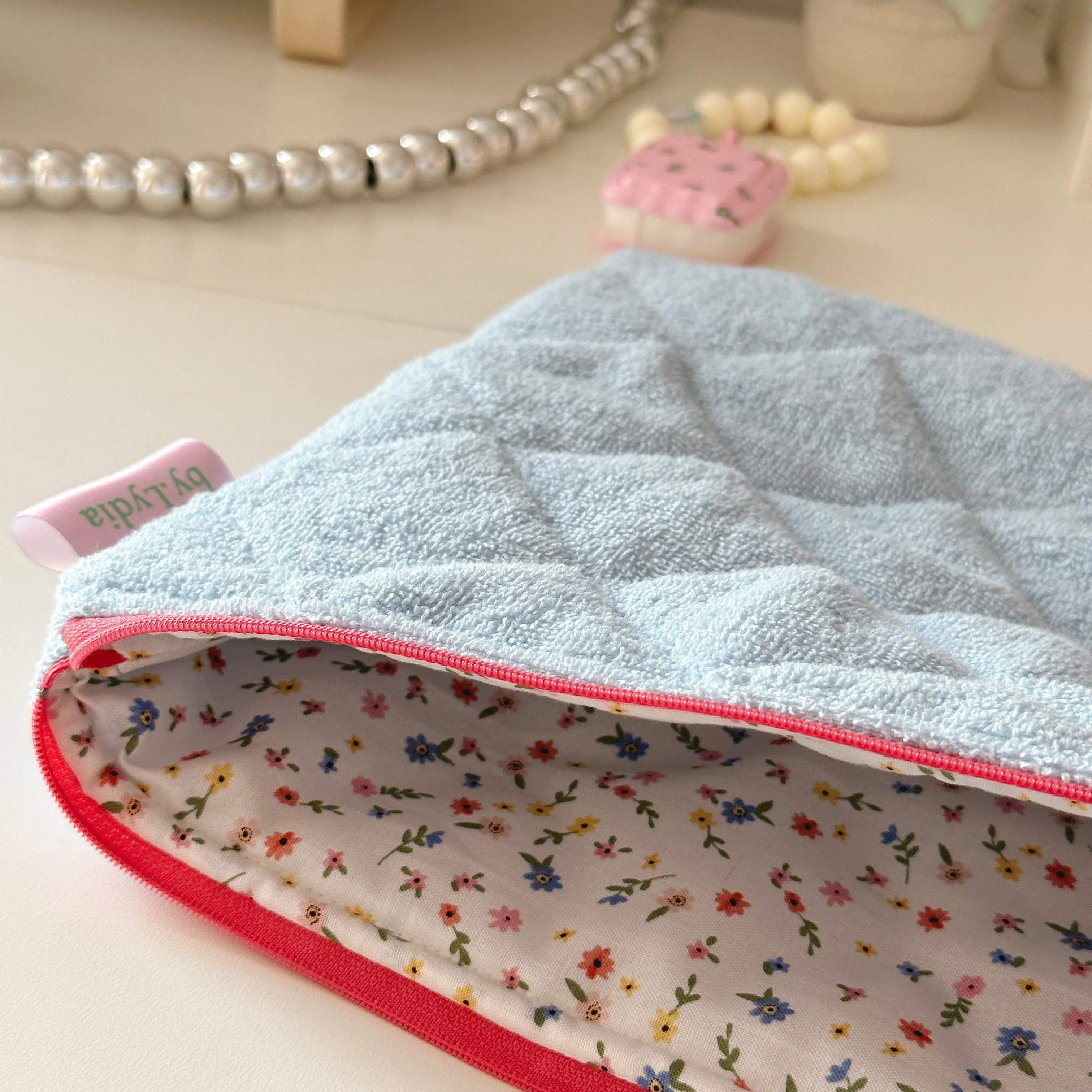 13" Laptop Pouch - Blue Terry