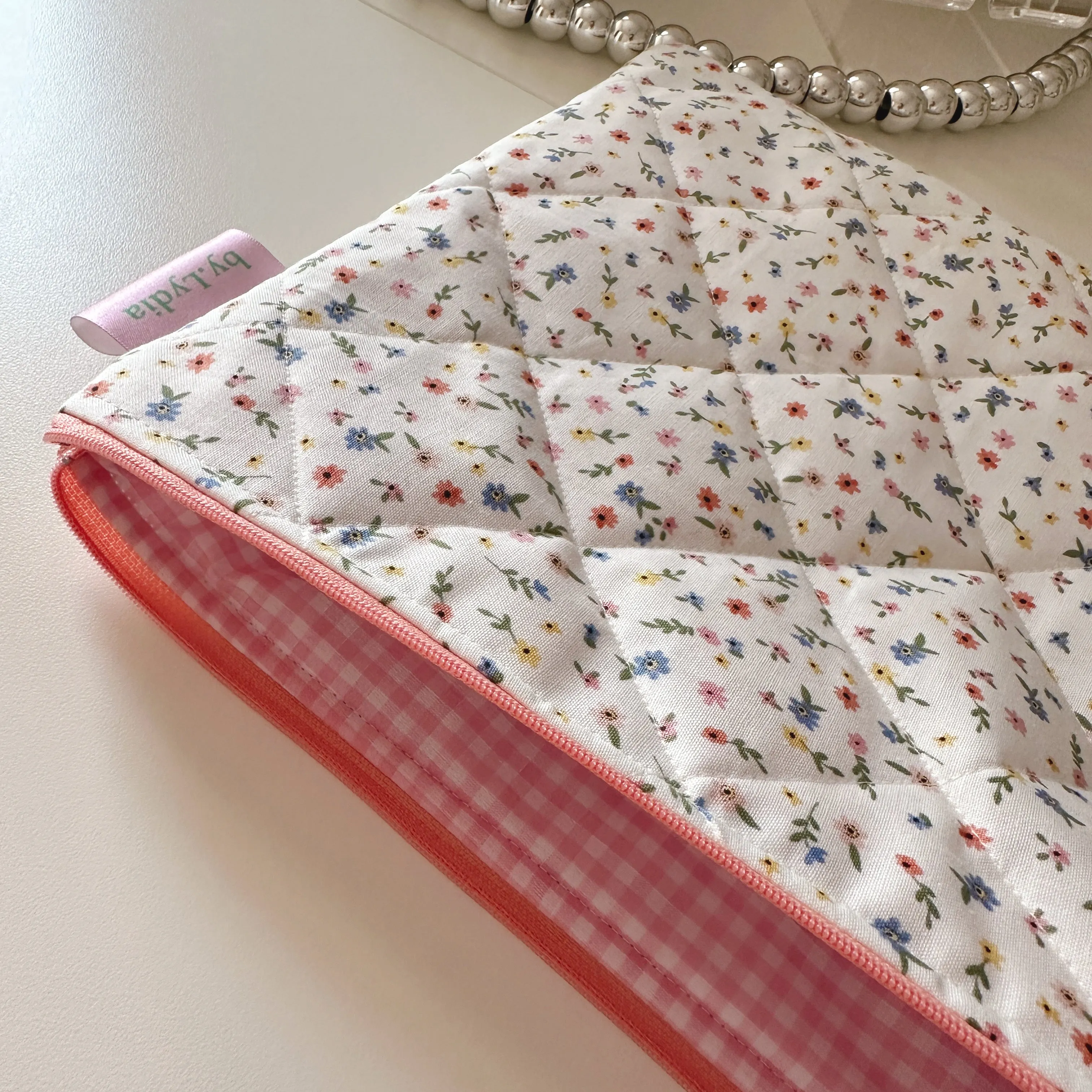 13" Laptop Pouch - White Florals