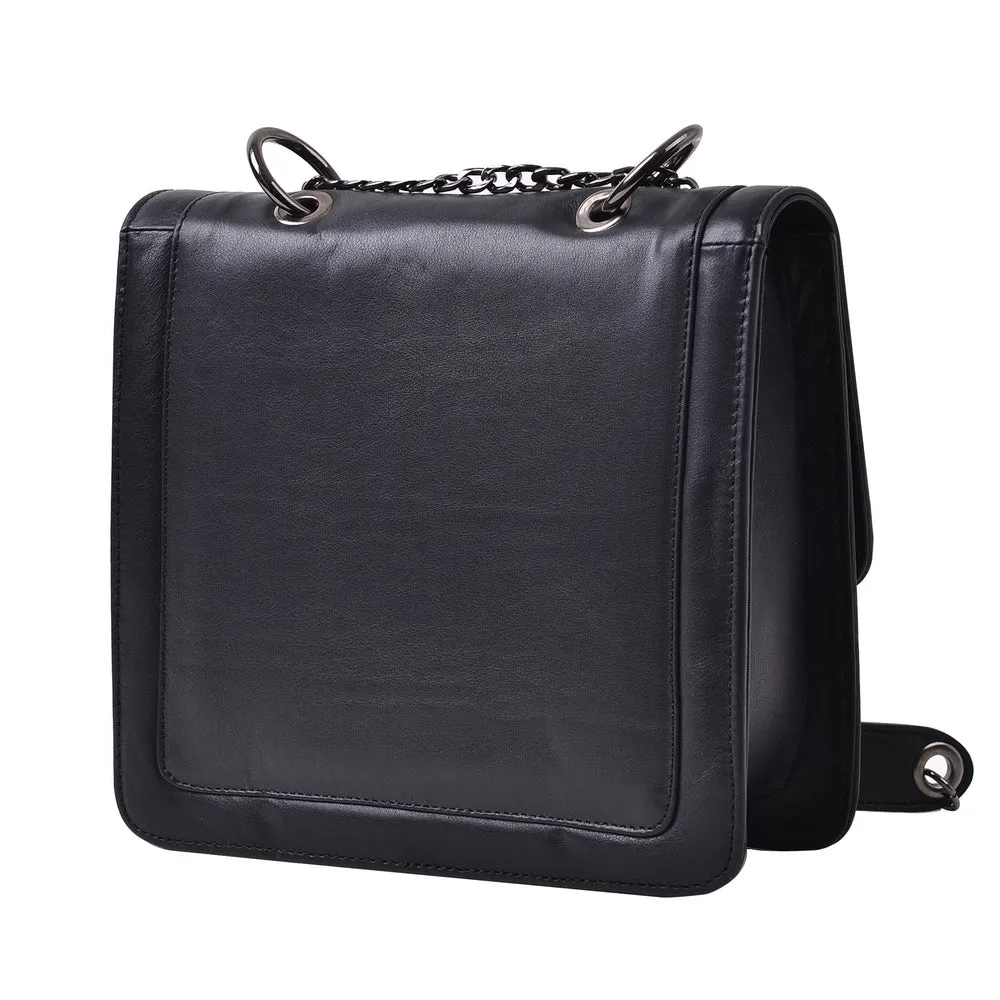 1916 Nelia Medium Shoulder Bag - Black-Medium Khamsa