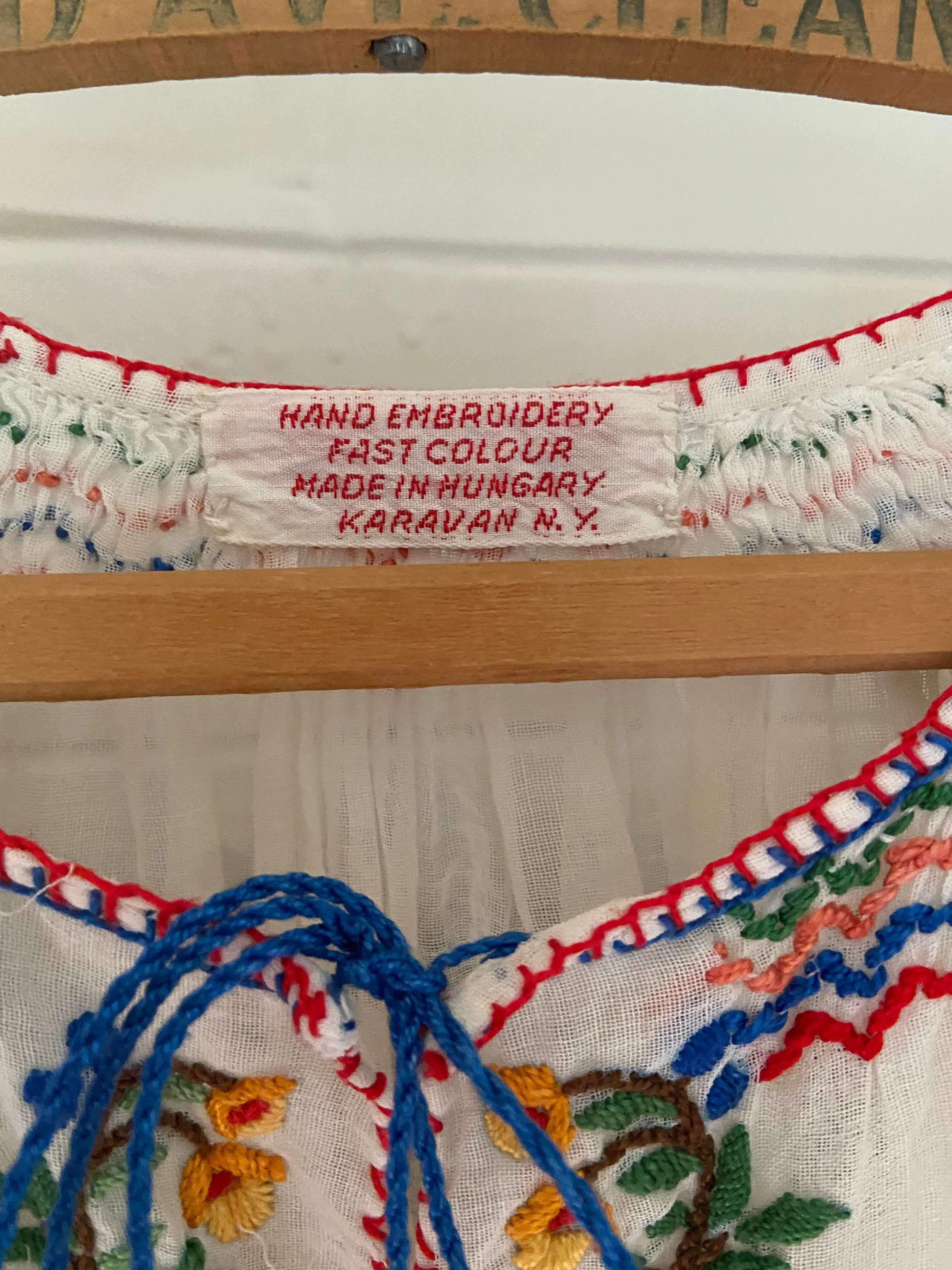 1930s Hungarian Hand Embroidered Peasant Blouse