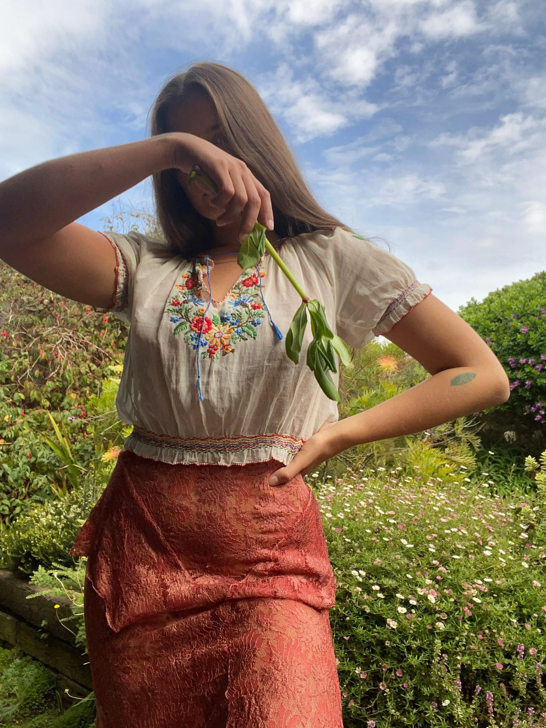 1930s Hungarian Hand Embroidered Peasant Blouse