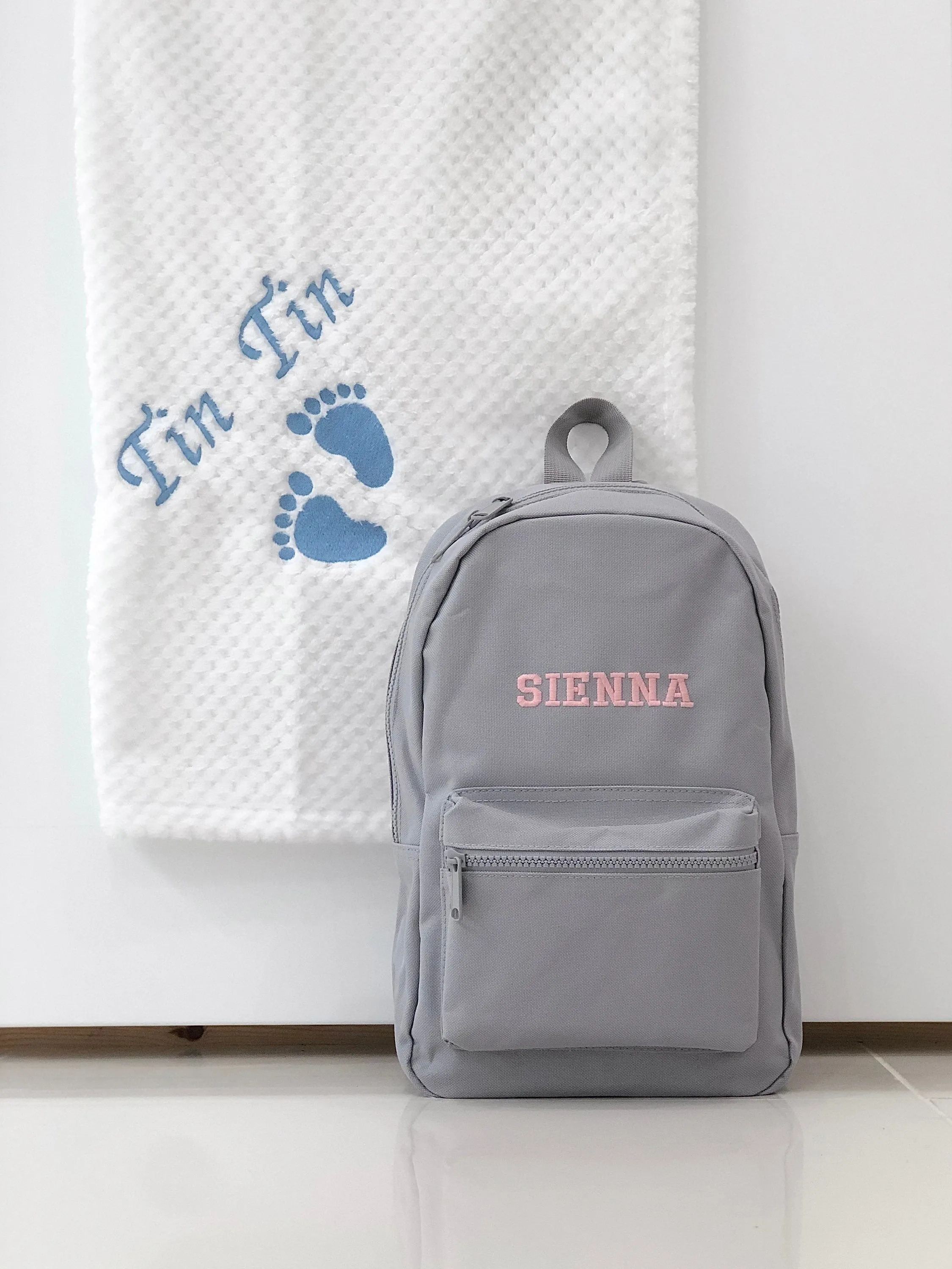 2-ITEMS Personalised Mini Backpack Bag & Blanket Bundle Gift Set
