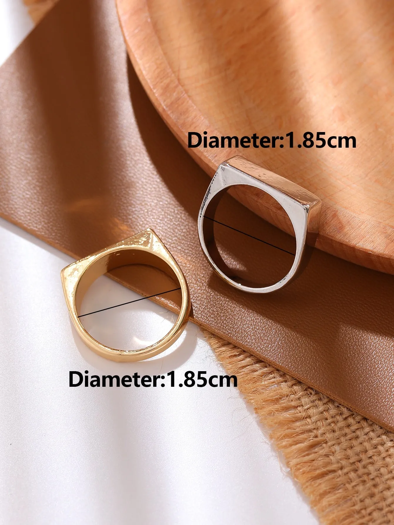 2pcs Simple Ring - Multicolor