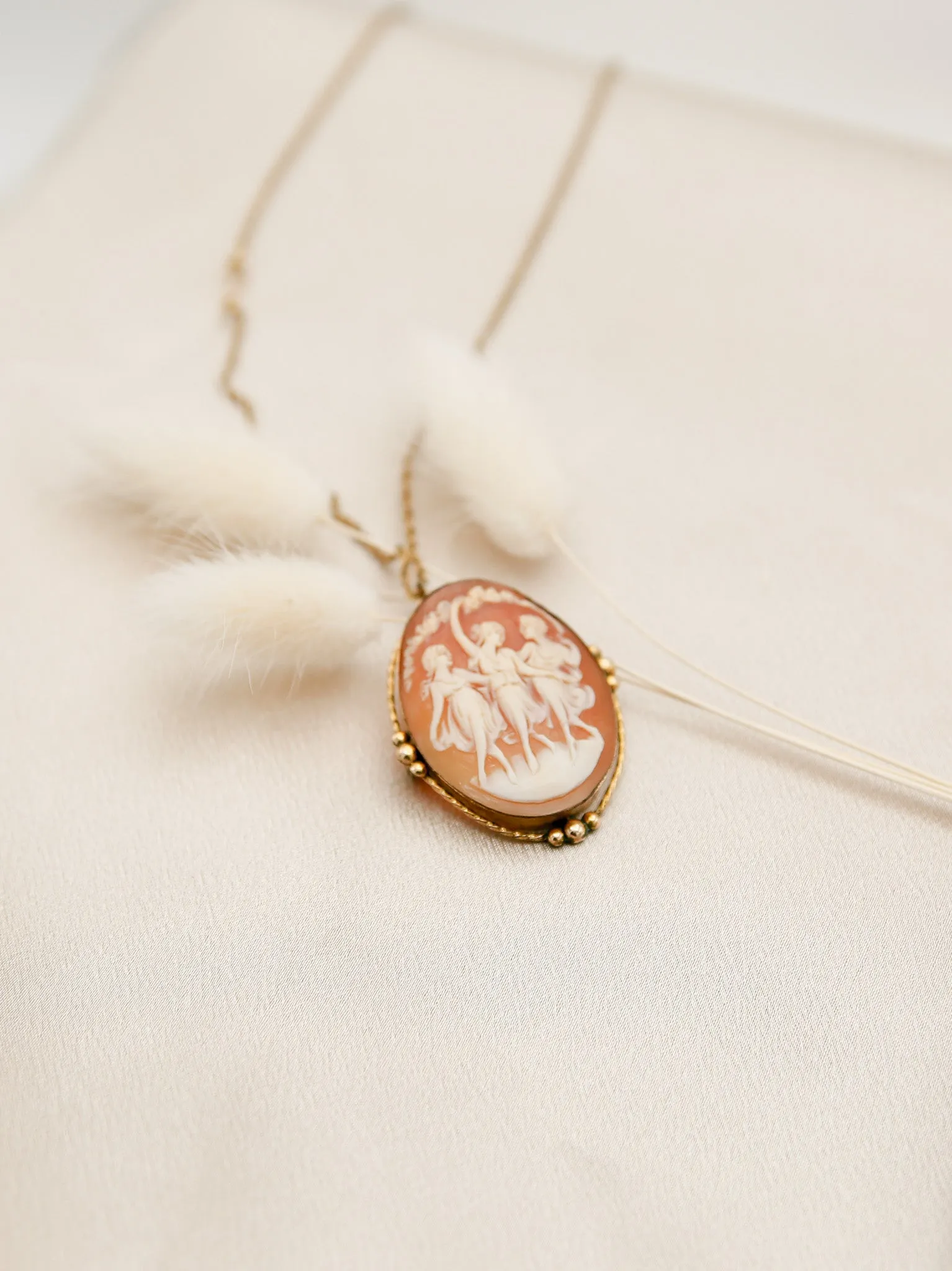 3 Graces Vintage Cameo Necklace