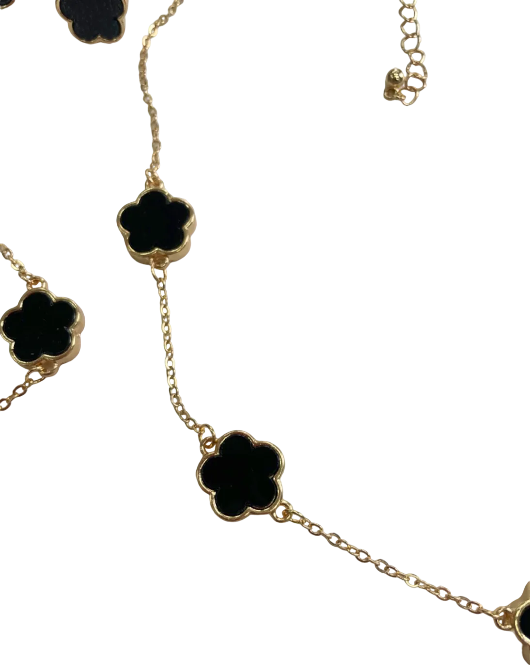 3-Piece Black Clover Necklace/Earrings/Bracelet Set in Tulle Gift Bag