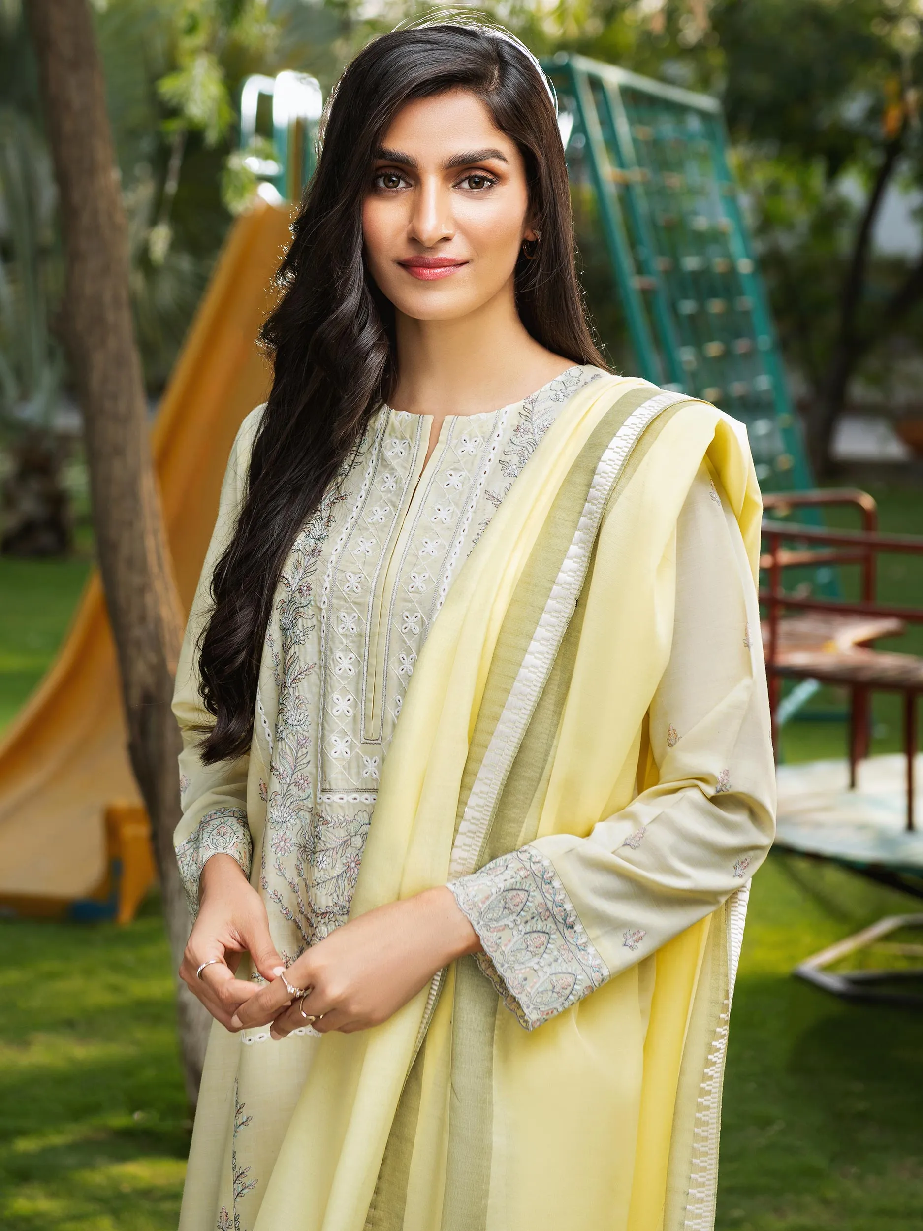 3 Piece Yarn-Dyed Suit-Embroidered (Unstitched) | Lime Light Women Eid Collection 2023