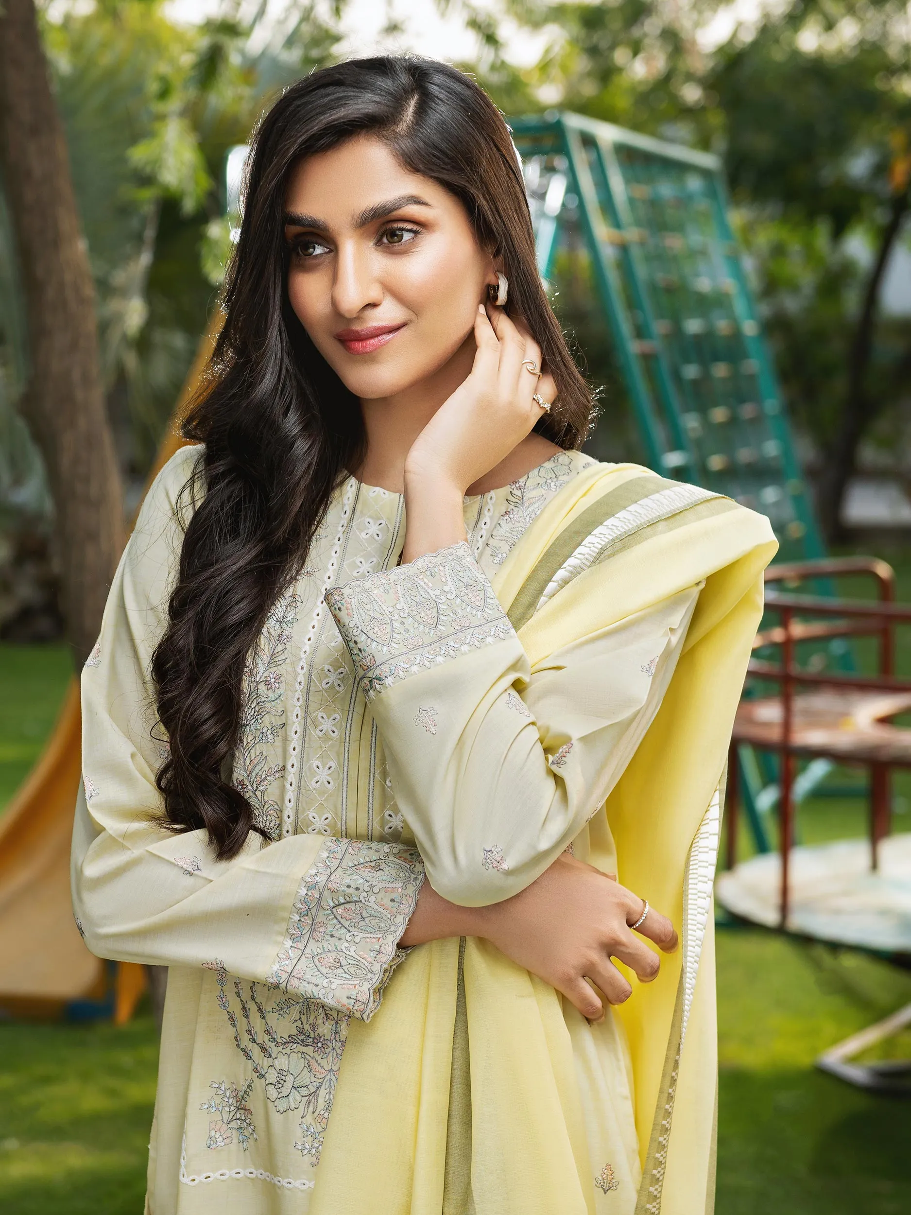 3 Piece Yarn-Dyed Suit-Embroidered (Unstitched) | Lime Light Women Eid Collection 2023
