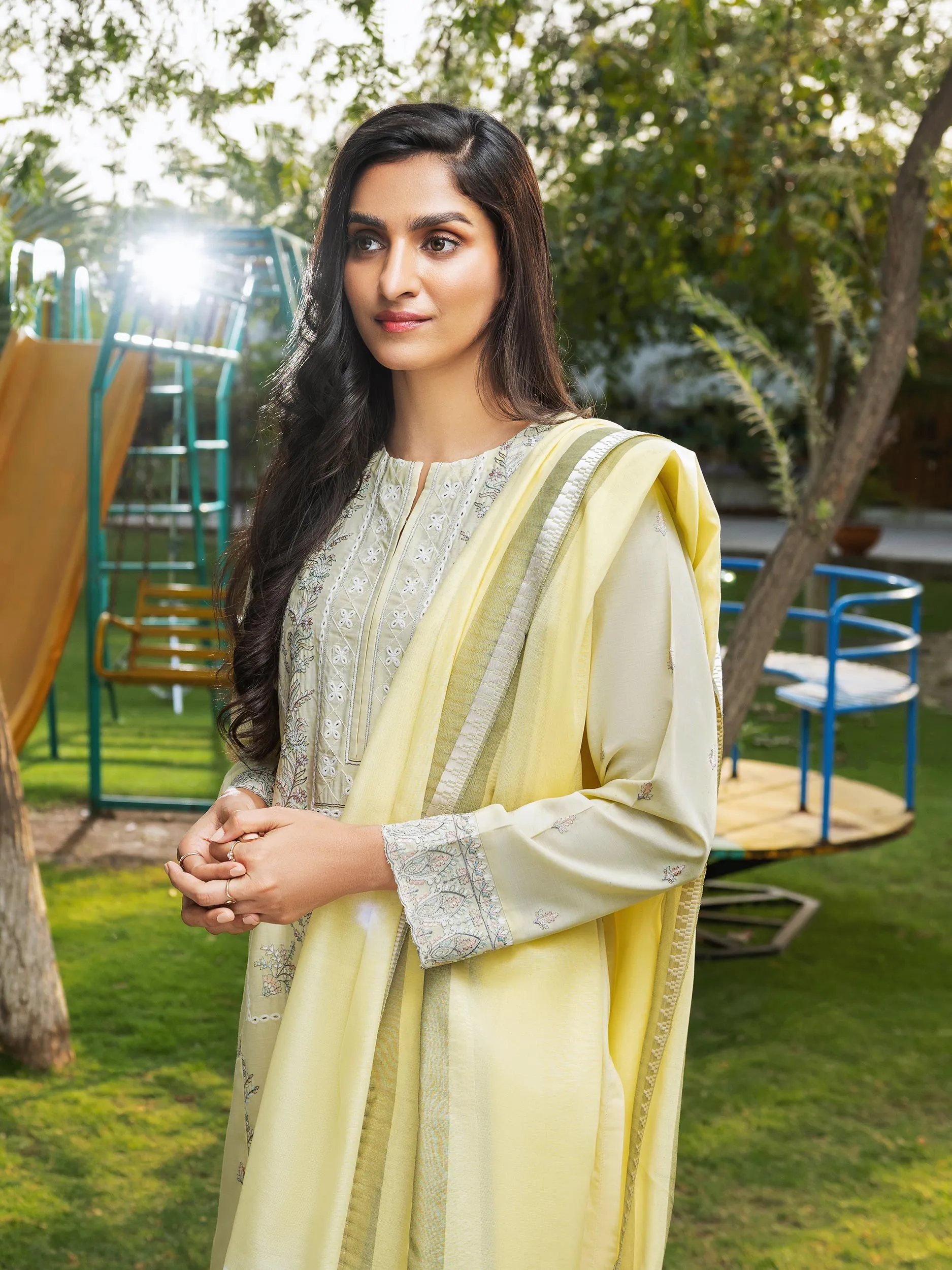 3 Piece Yarn-Dyed Suit-Embroidered (Unstitched) | Lime Light Women Eid Collection 2023