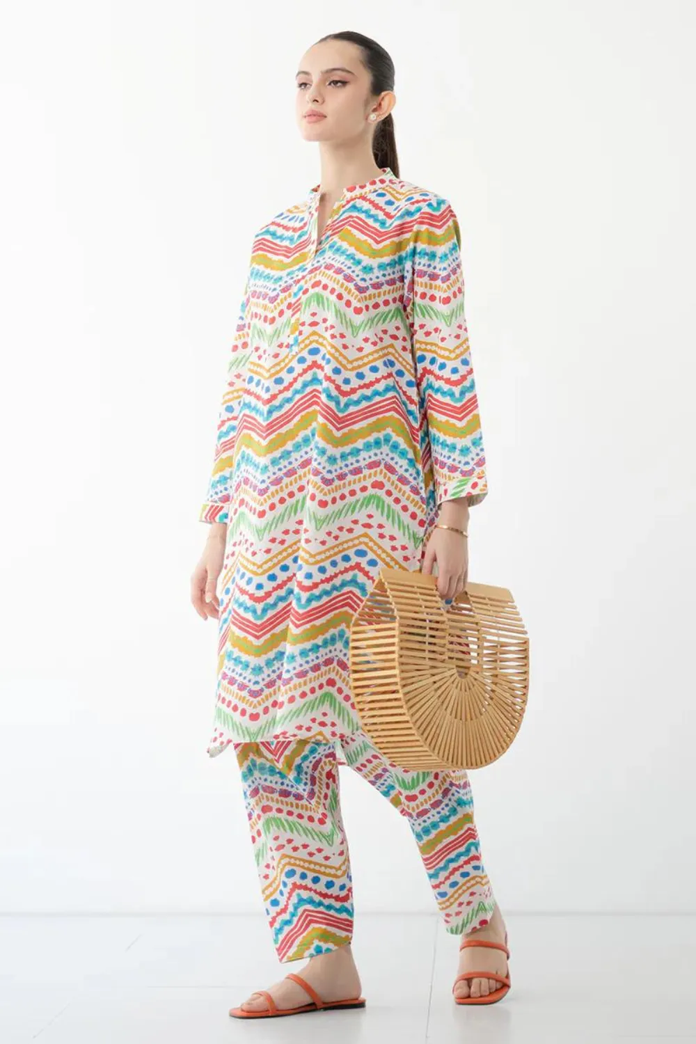3PC Digital Print LAWN Q455