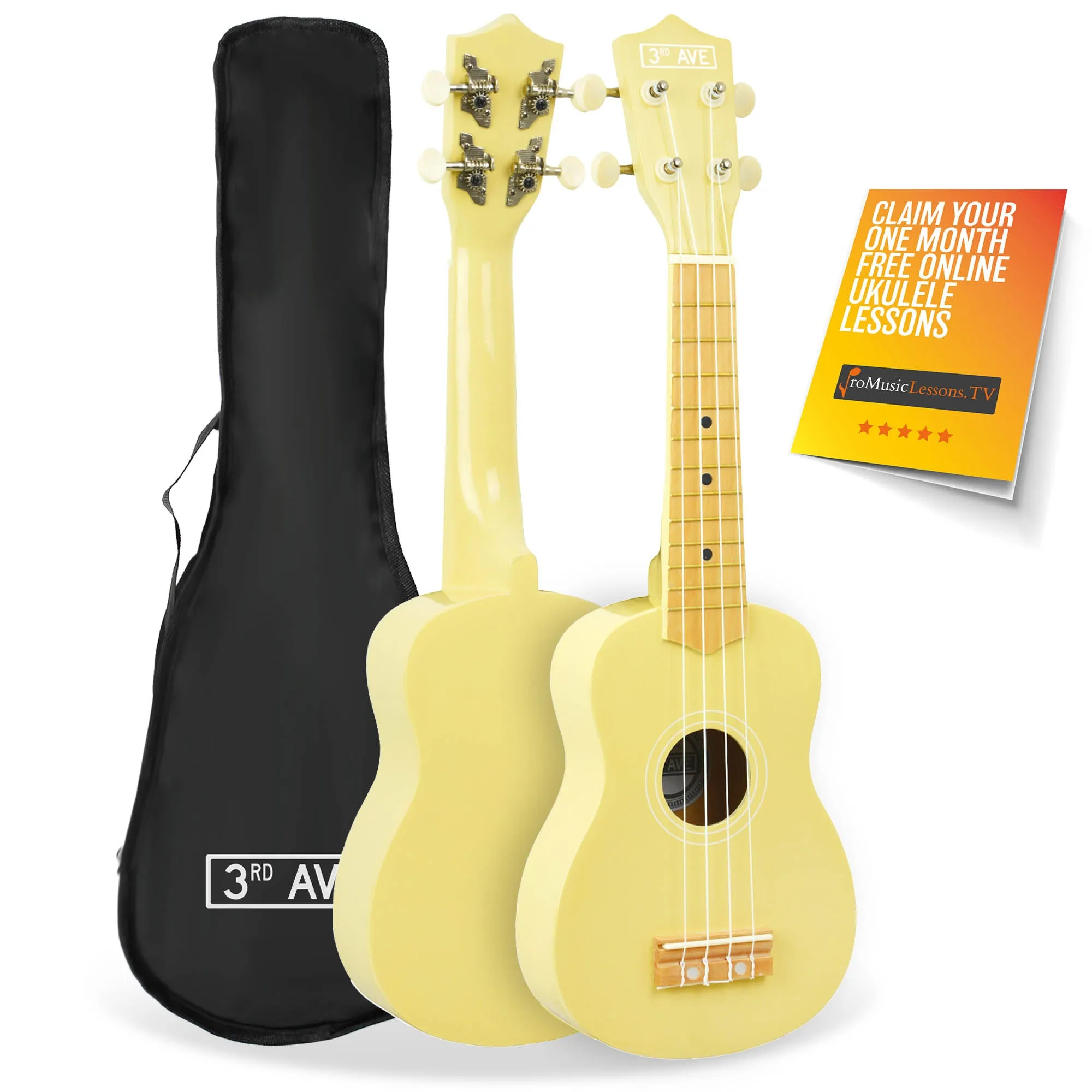 3rd Avenue Pastel Soprano Ukulele with Bag