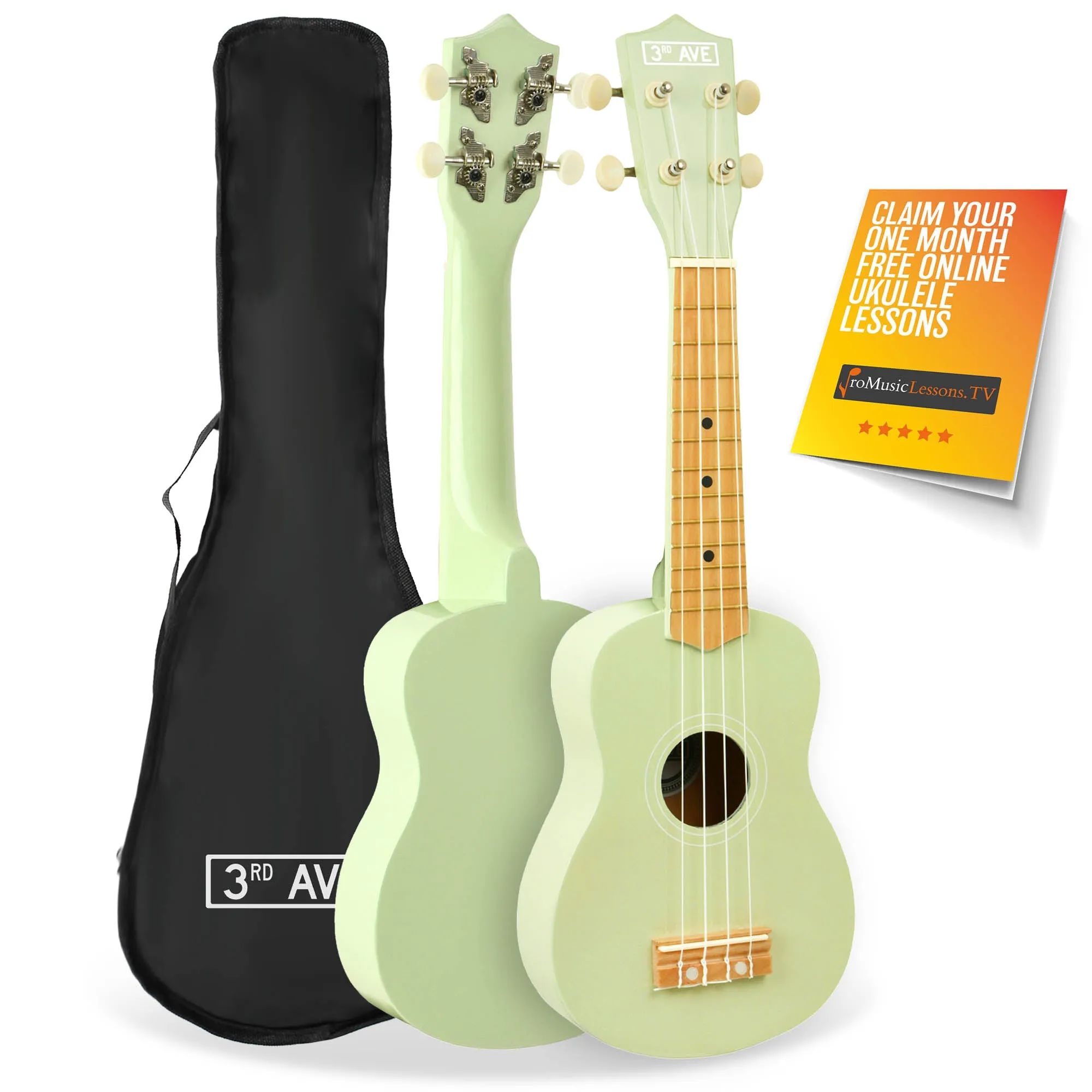 3rd Avenue Pastel Soprano Ukulele with Bag