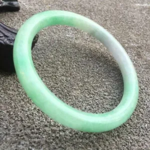 56-58mm Certified Natural 3 Color Jadeite Emerald A Jade HandCarved Round Bangle GX3034 with Gift Box