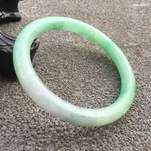 56-58mm Certified Natural 3 Color Jadeite Emerald A Jade HandCarved Round Bangle GX3034 with Gift Box