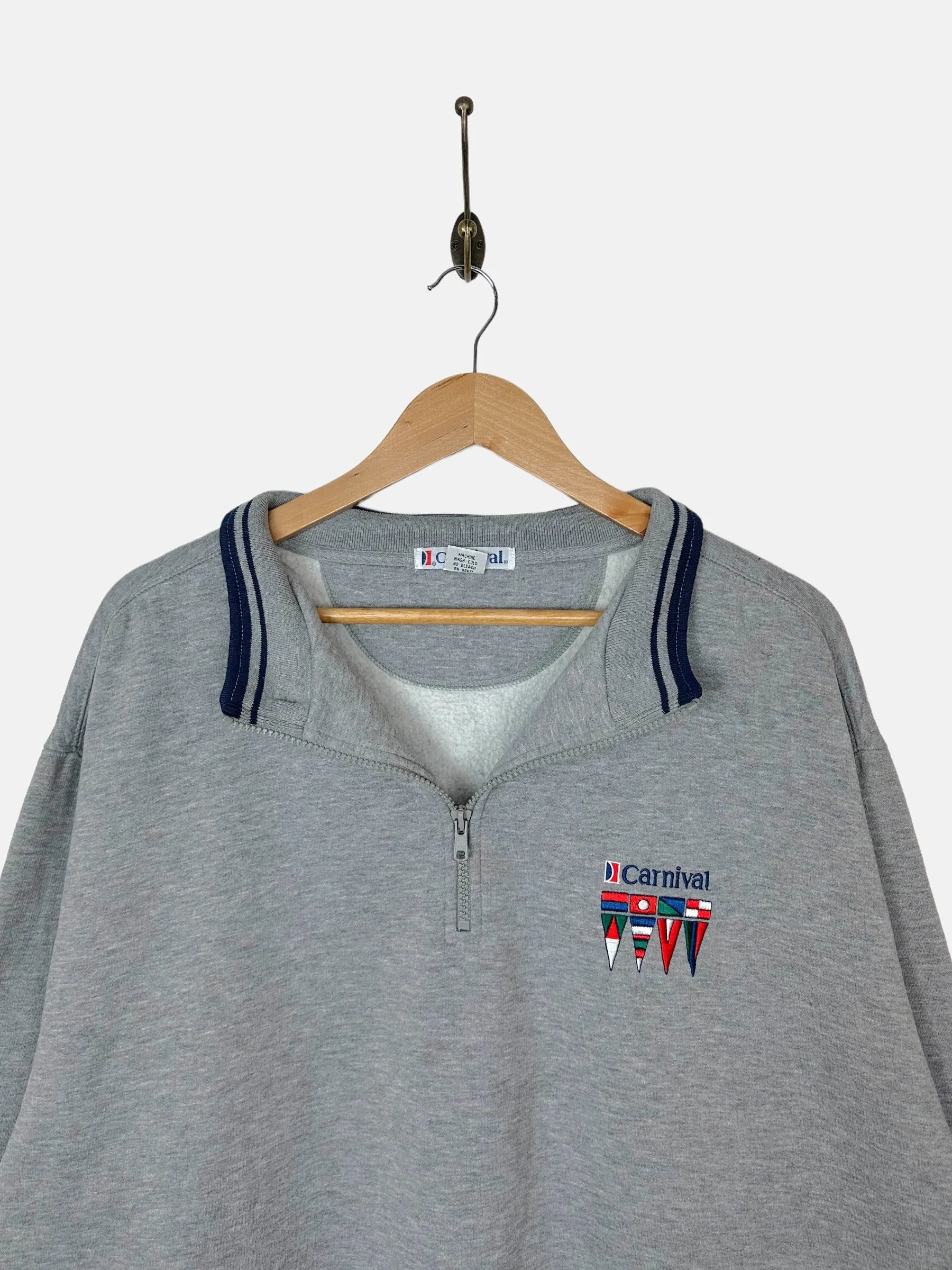 90's Carnival Embroidered Vintage Quarterzip Sweatshirt Size L-XL